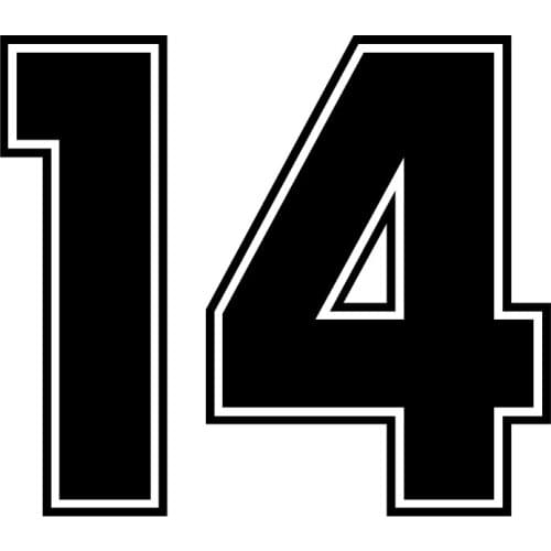 Creative Car Sticker Number 14 Digital 14 Funny Car Sticker Vinyl Decal Silver/black for Auto Car Stickers Styling Apply To Car