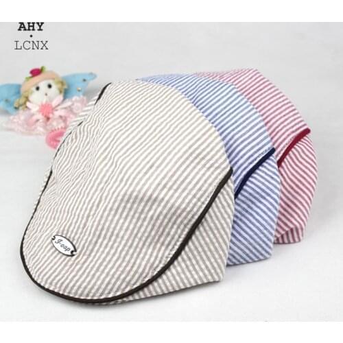 New Autumn Baby Berets Stripe vintage Style hats Cute Children Fashion Cap Toddler Summer Child Girls boys Peaked Baseball Caps
