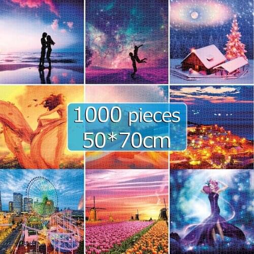 Jigsaw Puzzles 50*70 cm 1000 Pieces Puzzle Toys for Adults Children Assembling Picture Landscape Games Educational Toy