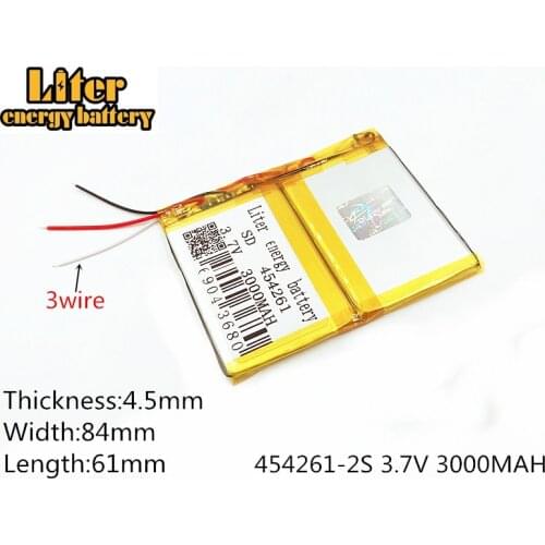 Rechargeable Li-ion polymer battery 454261*2S 3.7V 3000MAH 11.6WH Tablet Lithium polymer Battery