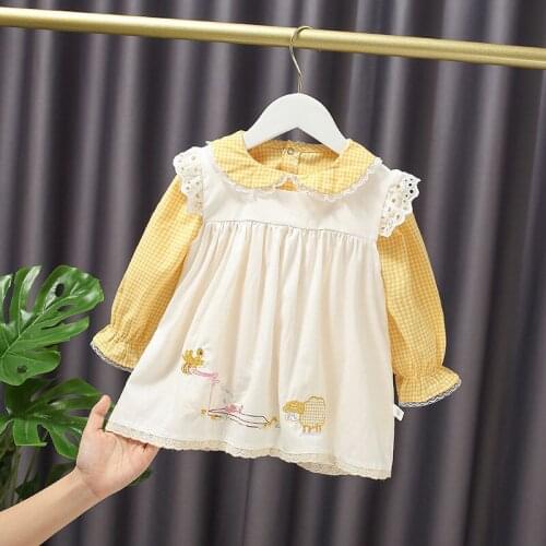 Girls' Embroidery Strap Dress Two-piece Set 2021 New Spring and Summer Baby Clothes Korean Style Baby Girl Cute Shirt Dress Sets