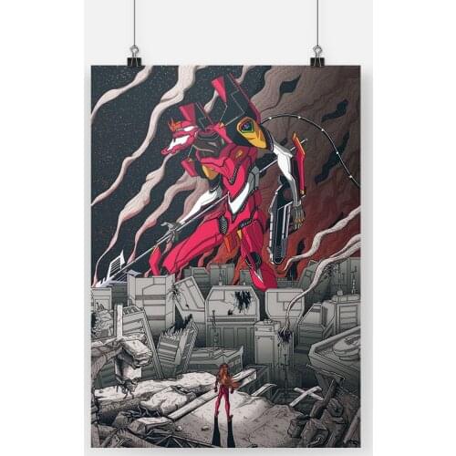 Unit-01 Tribute Asuka Langley Sohryu Poster Wooden Frame Canvas Poster Framed Painting Wall Art Decor Room Decoration Prints