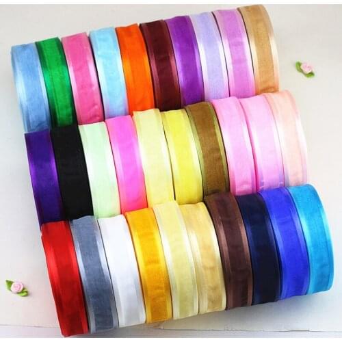 30 Color 2.5cm Satin Edge Organza Ribbon Gift Packaging Bowknot Ribbon Silk Ribbon Wedding Decoration Ribbon 50Yard