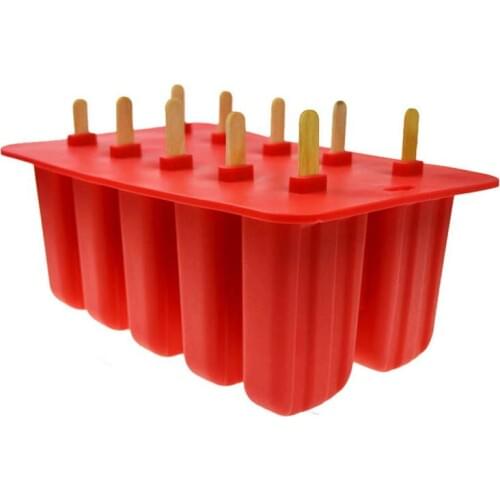 Silica Gel Ice Cream Mould Popsicle Mold Ice Tray Puck Popsicle Mold Ice Cream 10 with silicone mold high quality