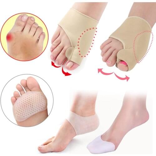 Silicone Toe Separator Hallux Valgus Bunion Corrector Bone Thumb Foot Straightener Cushion Pads Gel Socks for Pedicure Socks
