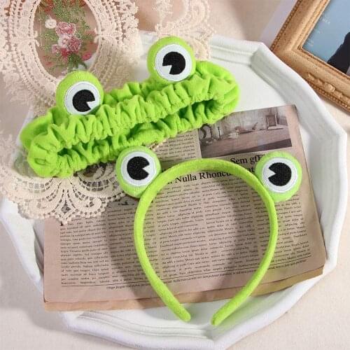 Funny Frog Makeup Headband Wide-brimmed Elastic Hairbands Cute Girls Hair Bands Women Hair Accessories Girls Hairband 2 Designs