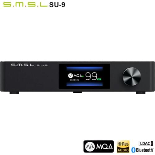 SMSL SU-9 MQA HiFi Audio Full Decoder ES9038Pro DAC 2nd Gen XMOS DSD512 PCM768kHz/32Bit Bluetooth UAT LDAC USB Balanced Decoder