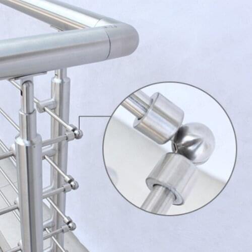 304 stainless steel stair handrail railing connection accessories universal joint drawing round pipe sealing cover