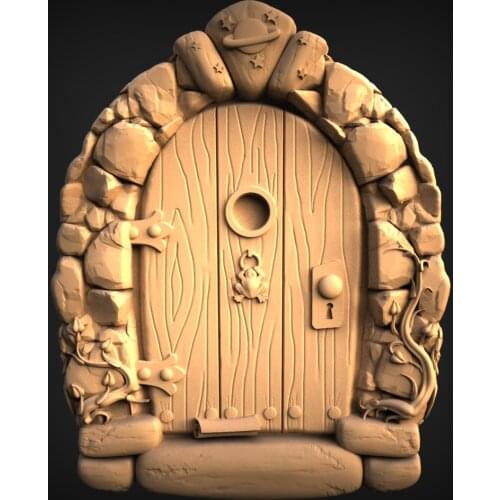 STL Model Creative House Door 3D Model Relief for CNC Router Carving Machine Artcam aspire_Home decoration Decor