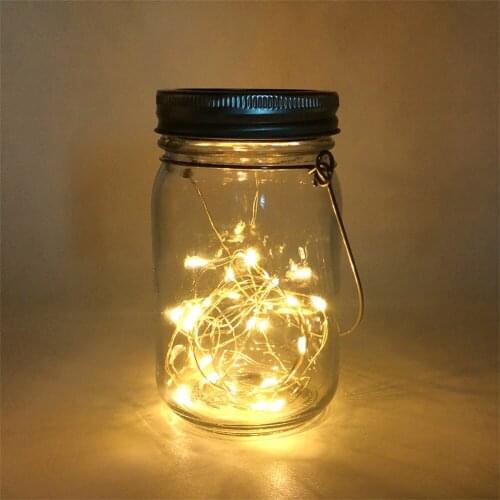 LED Solar Mason Jar Cap Lights Glass Bottle Lid String Lights Garden Decor Outdoor Garden Patio Christmas Decor Led String