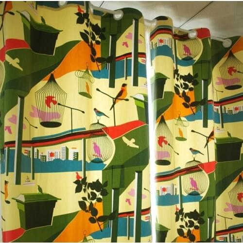 Free world cotton canvas cloth curtain fabric cushions custom finished