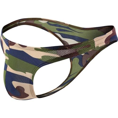 Fankazi Men Sexy Underwear Mesh Camouflage Sexy Men Small Briefs Breathable Mens Slip Cueca Male Panties Underpants