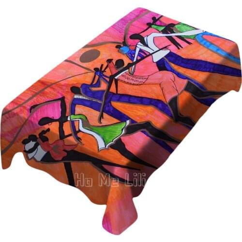 Concert Hall Dance Art Painting Color Tablecloth Polyester Material Waterproof Oil Proof Indoor And Outdoor Decoration
