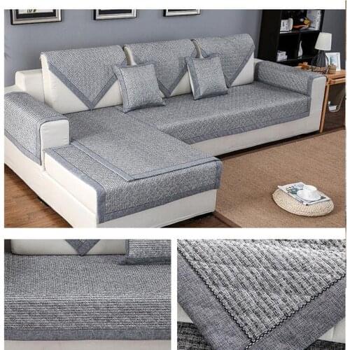 High Quality Sofa Cover Sofa Towel Cushion Solid Color Cotton Linen Fabric Couch Cover Four Seasons Available Sofa Towel