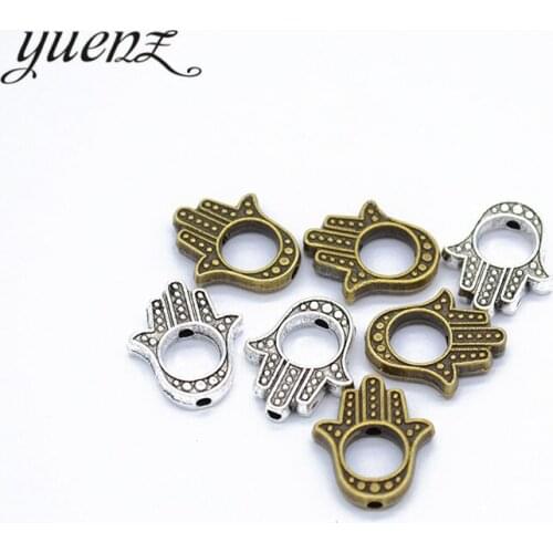 YuenZ 20pcs Fatima Hand Charms Antique Silver color Metal Pendant For Jewelry Making DIY Crafts 15*13mm I168