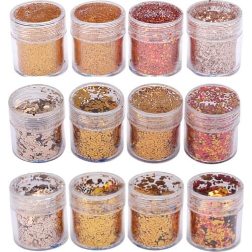 Gold Glitter Sequin Christmas Theme Embellishment Festive Crafts Decor For UV Resin Pigment Jewelry Tools