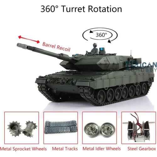 1/16 2.4G Heng Long 7.0 Leopard2A6 RC Tank 3889 360 Turret Barrel Recoil TH17605-SMT4