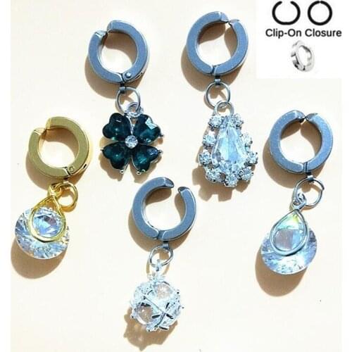 1Pcs New Fashion Crystal Non-perforated Navel Ring Dual-use Navel Nail Non-piercing Fake Navel Ring Navel Button