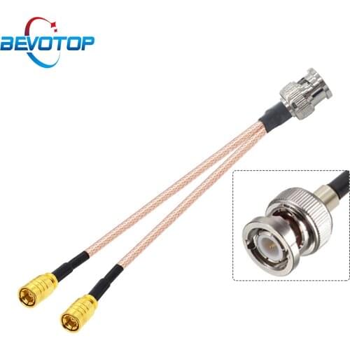 1 x BNC Male Plug to 2 x SMB Female Jack Y Type Splitter Combiner RG316 Cable 50 Ohm RF Coaxial Jumper Pigtail Extension Cord