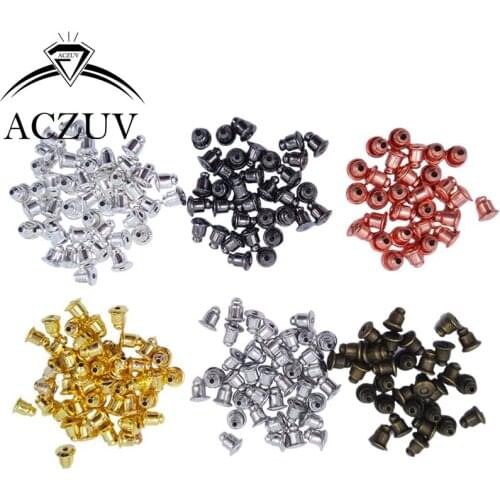 1000piece Lot Wholesale Bullet-shape Metal Earring Backs Earrings Stopper Findings Silver/Gold/Bronze/Rhodium/Gunmetal/Rose Gold