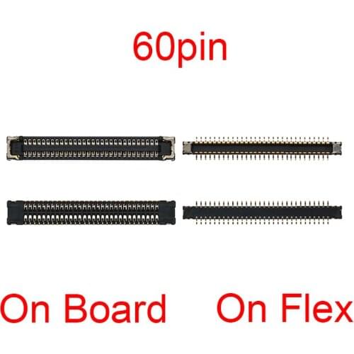 2pcs 60 Pin LCD Display FPC Connector Port On Board For Samsung Galaxy A01 A015V A015F 2020 A015 Screen Plug On Flex Cable