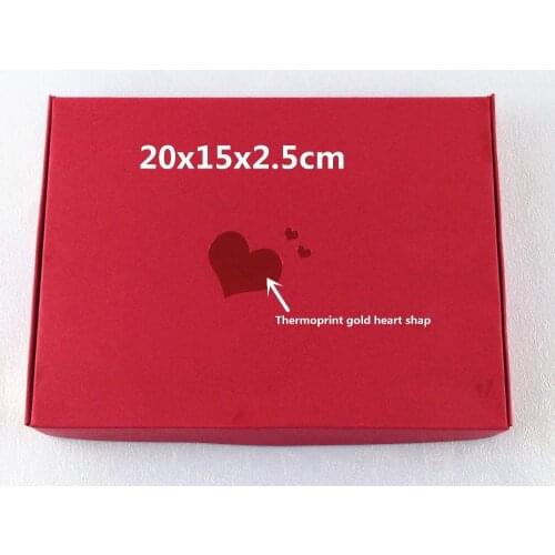 24pcs/lot Thermoprint gold Heart-shaped Pattern Printing Box Gift Box Extension Box High Quality Wedding Invitation Card Box DIY