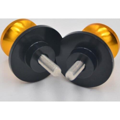 2x Golden 6mm CNC Aluminum Swing Arm Spools Stand Bobbins Screws Universal