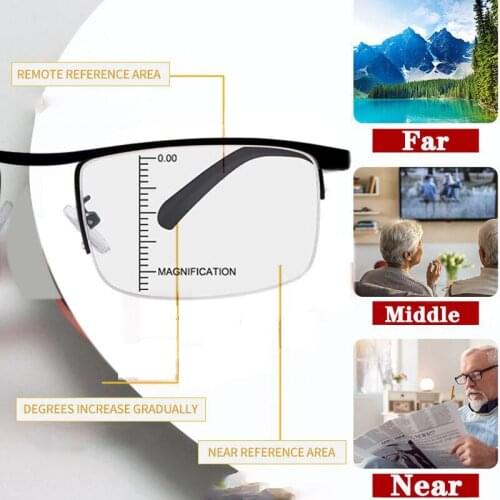 3 Colors Progressive Reading Glasses Men Women Multifocal Bifocal Anti Blue Light Magnifying Presbyopic EyeGlasses +1.0~+4.0
