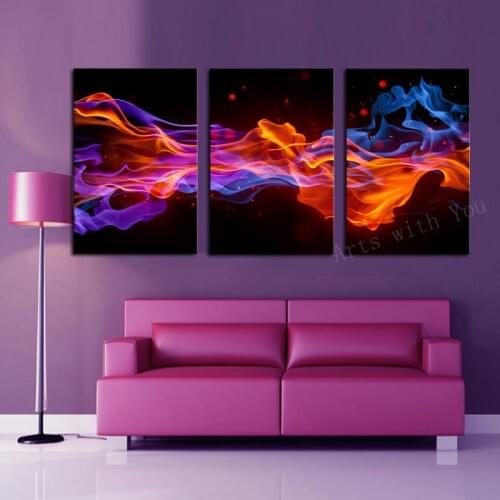3 Panels Fire Hd Canvas Print Painting Artwork Modern Home Wall Decor Art Picture Paint On Prints