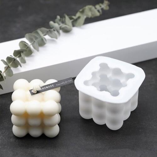 3D Cube Candle Silicone Mold Cake Chocolate Fondant Kitchen Baking Tools Car Plaster Mold Handmade Soap Mold