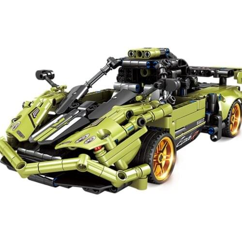 475Pcs Building Blocks 1043 Assembling Mechanical Pull Back Racing Car Wind Son Supercar Assembly Model Assembling Toy Gifts