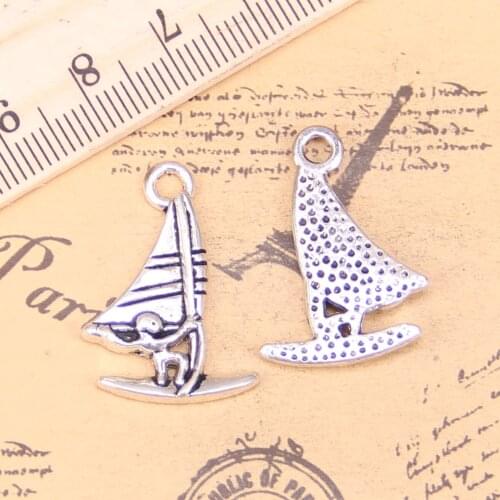 10pcs Charms windsurfer windsurfing sailing 26x16mm Antique Pendants,Vintage Tibetan Silver Jewelry,DIY for bracelet necklace