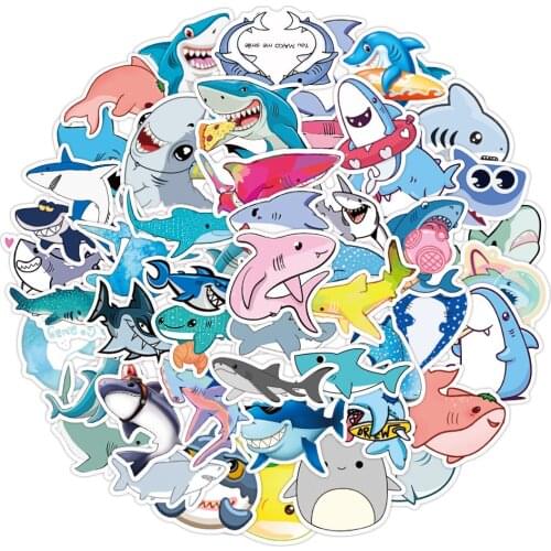 60pcs/cute cartoon shark marine life decoration sticker diy suitcase phone diary photo album stationery sticker