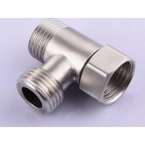 Toilet Diverter Adapter Valve Copper G1/2" T Adapter For Bath Bidet Sprayer Shower Fitting 4 Points Copper Three-way Water Pipe