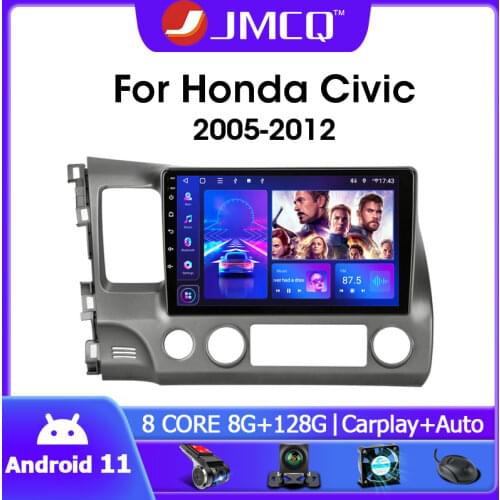 JMCQ 8-Core Android 9.0 Car Radio For Honda Civic 2005-2012 Multimidia Video Player 2din Mirror connection SplitScreen Head unit