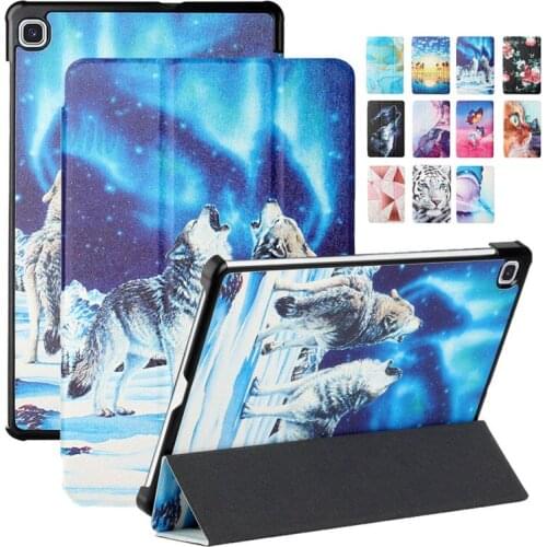 For Samsung Galaxy Tab S6 Lite Case 10.4 SM-P610 SM-P615 P610 P615 Cover Funda Tablet Cartoon Tri-Fold Magnetic Stand Coque
