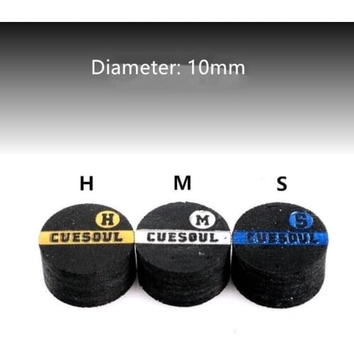 CUESOUL 10mm Pool Cue Tips For Snooker S M H 6 Layer Baked Leather Billiard Accessories