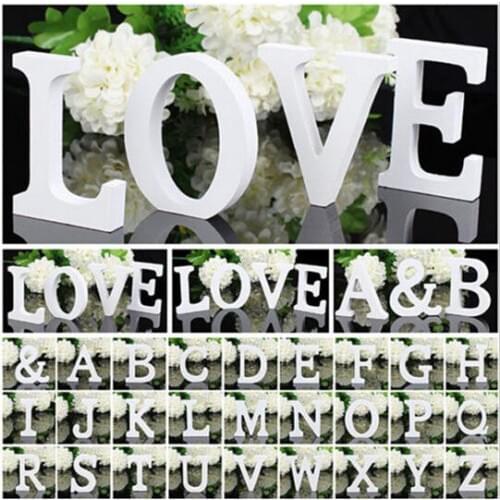 Party Decor Fashion English letters decoration Personalized Wooden Name Plaques Word Letters 3D Wall sticker Wedding Decor