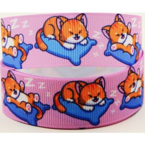22mm 25mm 38mm 75mm Dog cartoon printed Grosgrain Ribbon party decoration 10 Yards X-04391
