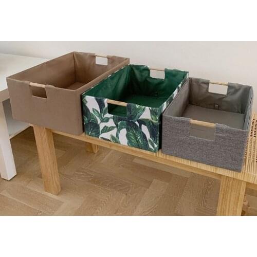 Foldable Storage Basket Large Capacity Laundry Baskets Toy Underwear Container Sundries Organizer with Wood Handle Organizador