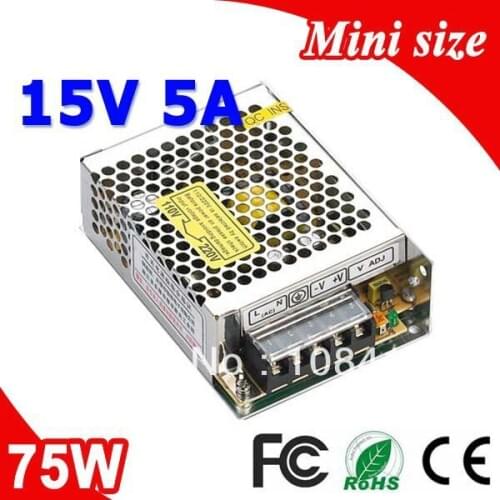 MS-75-15 75W Mean well LED Switching Power Supply 15V DC 5A Transformer 110V 220V AC to DC Output