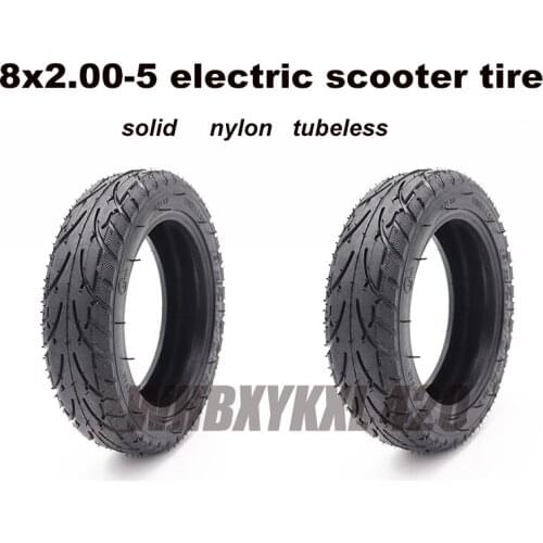8x2.00-5 inch nylon tires for electric motor scooters high quality tubeless thicken 8 inch solid non-slip wheels