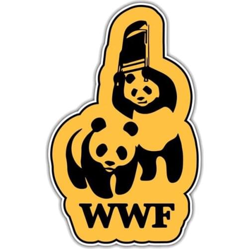 New Reflective KK Car Stickers Reflective WWF Panda for Car Bumper Trunk Auto Uv Protection Car Decoration KK15*9cm