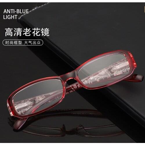 2019 Hot Sale 2 Pairs Tr90 Square Print Fashion Lady Anti-fatigue Men Women Reading Glasses +0.75 +1.25 +1.5 +2.00 +1.75 To +4