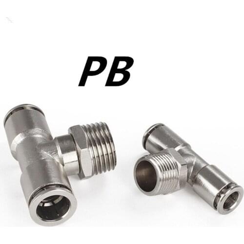 PB8-03 Pneumatic Connectors 1/8" 1/4" 3/8" 1/2" Male Nickel Plated Brass Push In Quick Connector Release Air Fitting Plumbing
