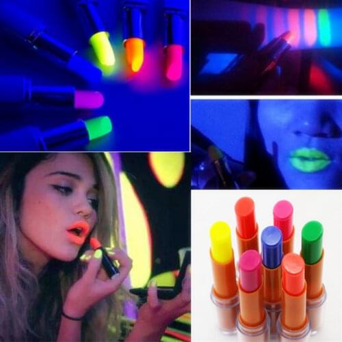 Luminous Glow Lipstick UV Lip Stick Fluorescence In Dark Nightclub Hen Party Makeup Rave Bar Neon Birthday Wedding Gift Carnival