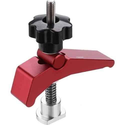 T-slot T-track Clamp Set Positioning Locator Drill Guide Woodworking Tool Aluminum Alloy Quick Acting Hold Down Clamp