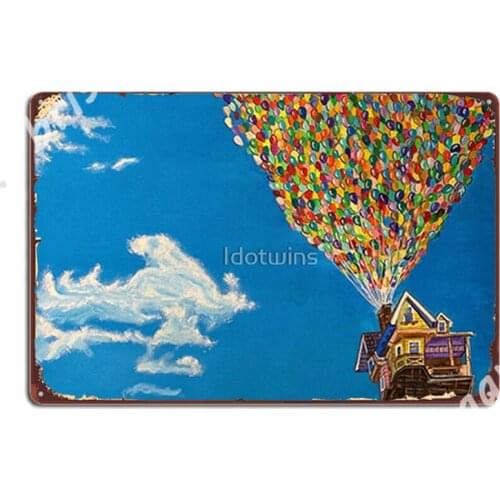 Up Flying Balloons Painting Metal Signs Plates Club Bar Cave Printing Tin sign Posters