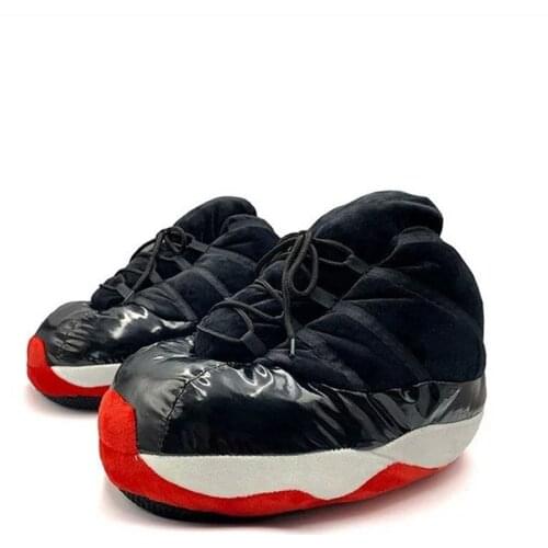 WE·FEEL Winter Stripe Unisex One Size Fits All Cozy Indoor Plush Sneaker Slippers