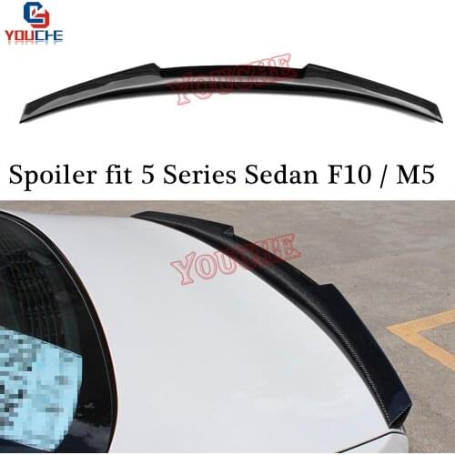 M5 Carbon Fiber Rear Spoiler for BMW 5 Series F10 Sedan F10 M5 520i 525i 530i 535i MP / M5 / M4 / AC Style 2010 - 2016 Turnk Lip